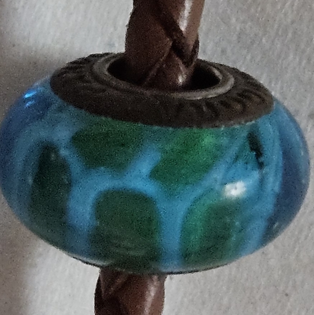 Blue and Green Glass Bead PANDORA MURANO collabortation
